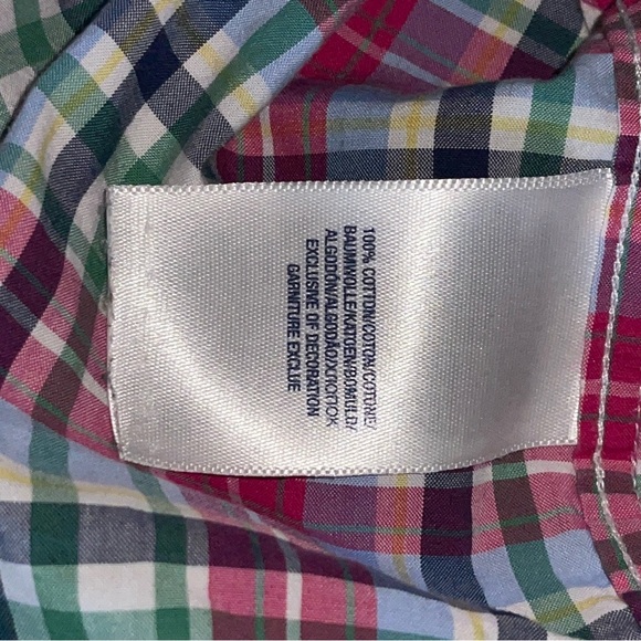 Polo Ralph Lauren Size 2T Pink Plaid Button Up 100% Cotton Green Blue Toddler - Picture 4 of 6